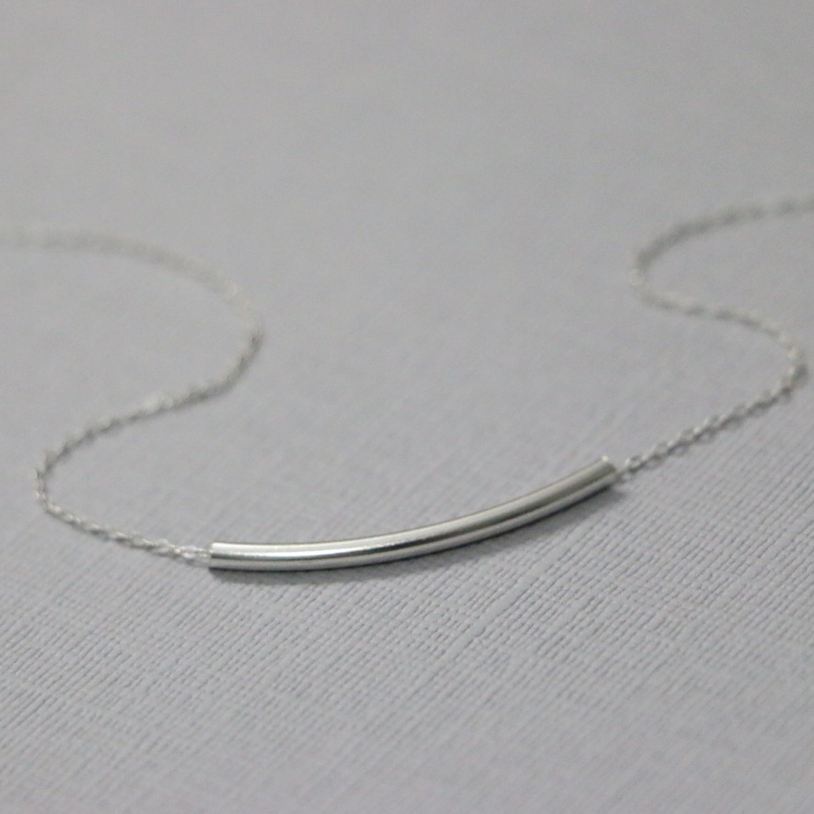 Sterling Silver Tube Bar Layering Necklace Sterling Silver Etsy