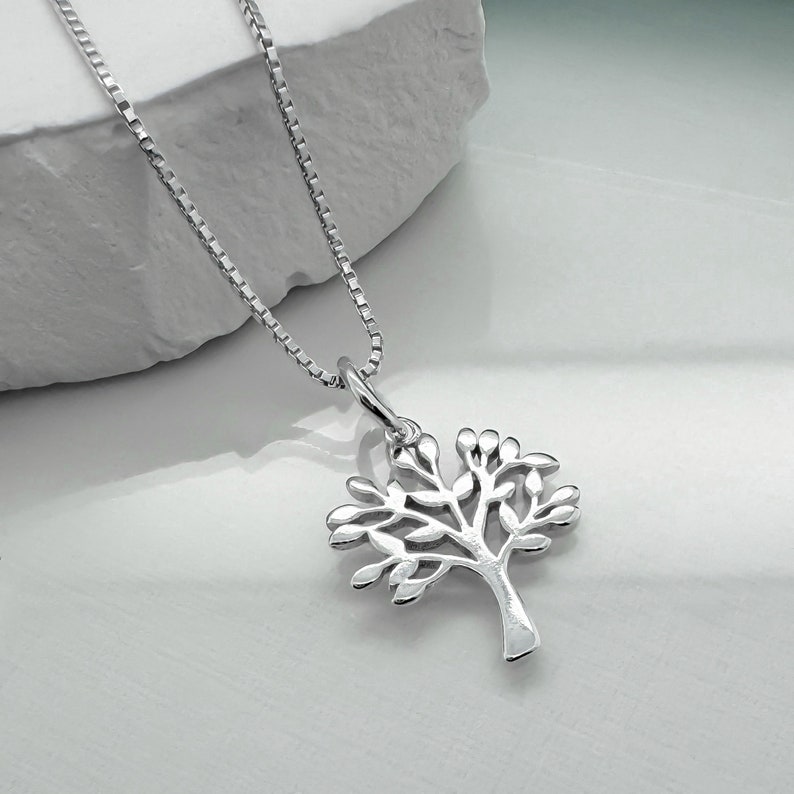 Mothers Day Gift NEcklace, 925 Sterling Silver Tree of Life Necklace, Gift for Mom, Gift for Grandmother, Wife Birthday Present, Mom Gift image 1