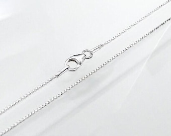 Sterling Silver Box Necklace Chain, 14", 16", 18", 20", 22", 24"