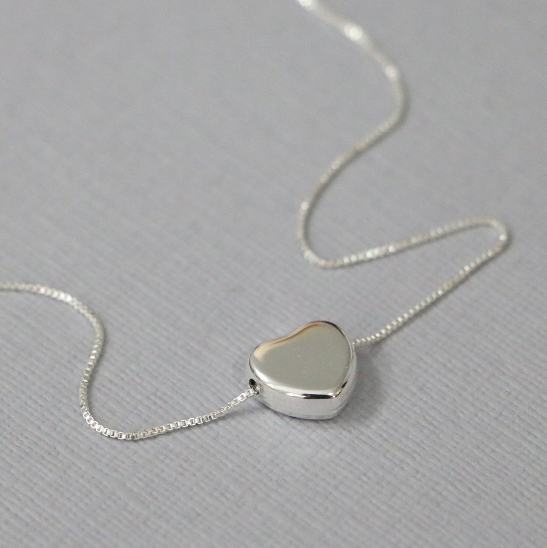 Sterling Silver Heart Necklace, Bridesmaid Necklace, Bridesmaid Gift
