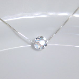 Tiny Crystal Necklace, Dainty Necklace, Layering Necklace, Choker Necklace, Crystal Necklace, Sterling Silver Necklace, Gift for Her