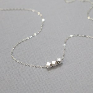 Sterling Silver Nugget Necklace, Sterling Silver Layering Necklace, Minimalist Necklace, Casual Necklace, Everyday Necklace, Gift for Her