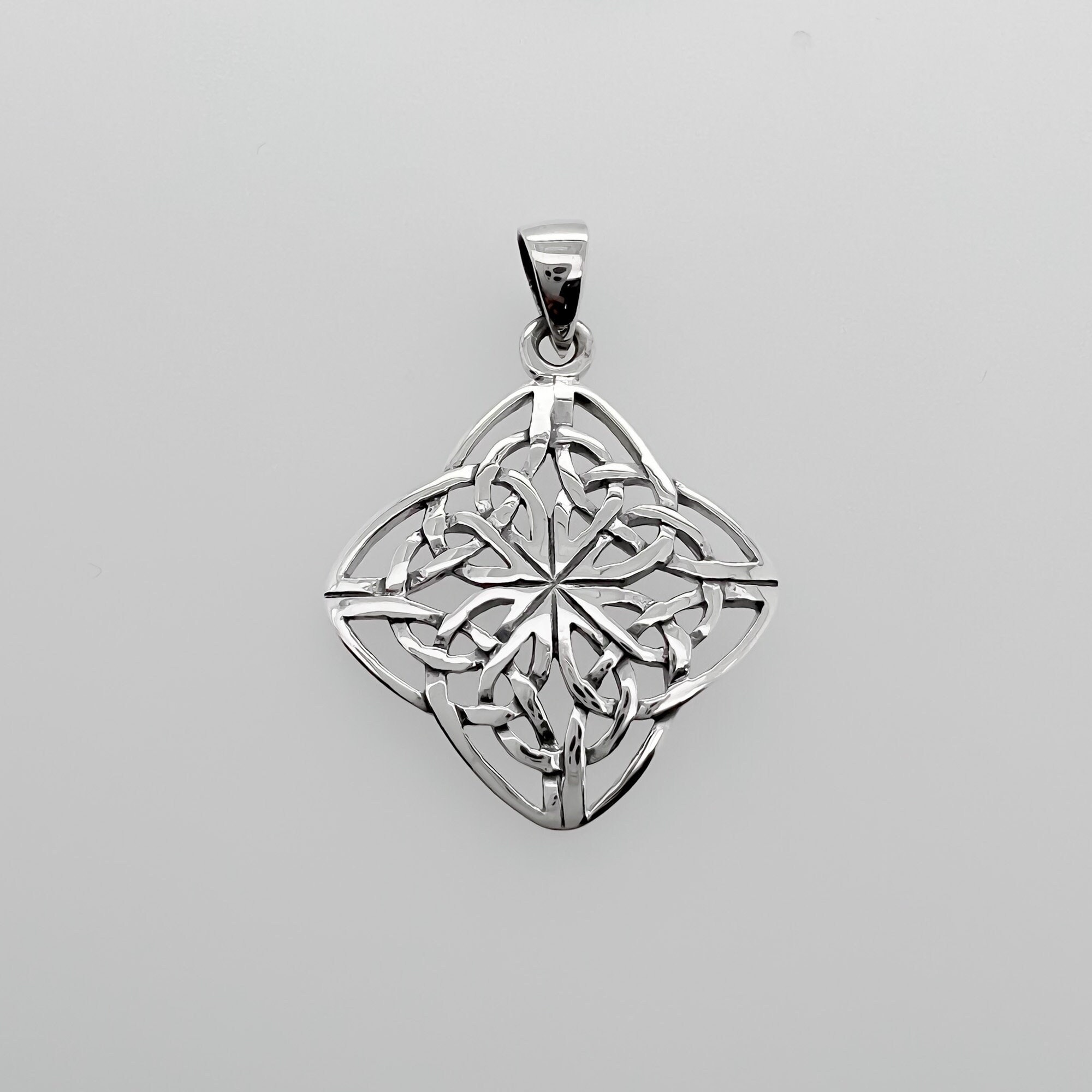 Sterling Silver Celtic Knot Pendant Necklace, 925 Sterling Silver ...
