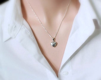 Sterling Silver Heart Locket, Locket Necklace, Sterling Silver Locket