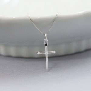 Cross Necklace, Sterling Silver Cross Necklace, Tiny Cross Necklace, Sterling Silver Cross Pendant, Cross Jewelry, Baptism Gift Necklace