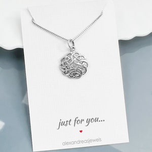 Tiny Sterling Silver Celtic Knot Pendant Necklace, Sterling Silver Celtic Necklace, Irish Necklace, Best Friend Birthday Gift Necklace