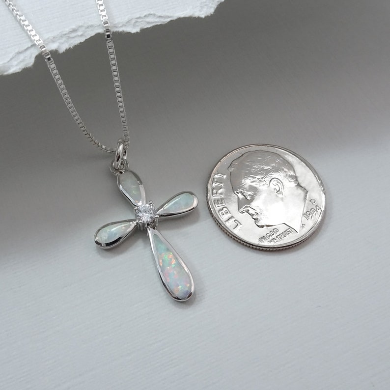 Sterling Silver Cross Necklace Baptism Gift Necklace First Etsy Canada