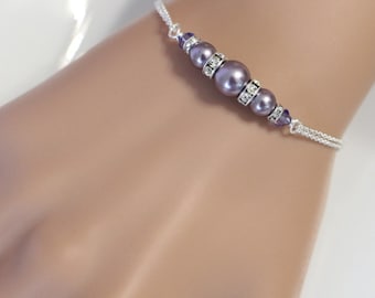 Light Purple Bracelet,  Purple Bracelet, Purple Wedding Bracelet, Bridesmaid Gift Bracelet, Bridesmaid Bracelet, Wedding Bracelet
