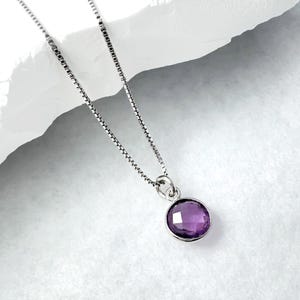 Amethyst Necklace, Sterling Silver Amethyst Necklace, February Birthstone Necklace, February Birthday Gift Necklace