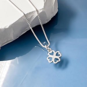 Silver Clover Necklace, Silver Four Leaf Clover Pendant