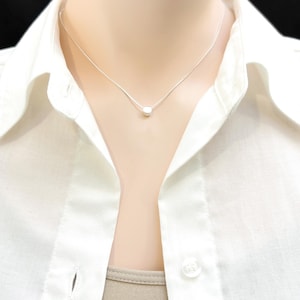 Floating Disc Choker Necklace, Very Tiny and Dainty Sterling Silver Round Disc Choker Necklace, Silver Disc Layering Necklace for Women