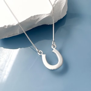 Sterling Silver Horseshoe Necklace for Women, Sterling Silver Horse Shoe Necklace, Good Luck Necklace, Lucky Charm Layering Choker Necklace