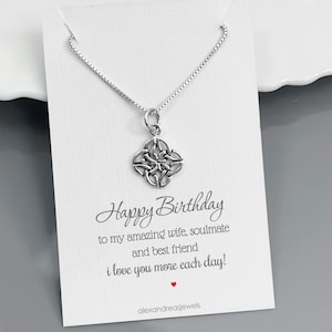 Tiny Sterling Silver Celtic Knot Pendant Necklace, 925 Sterling Silver Celtic Necklace, Irish Necklace, Girlfriend Gift Necklace