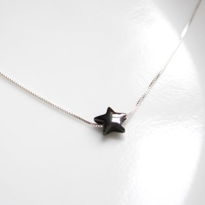 Star Necklace, Hematite Star Necklace, Black Star Necklace, Casual Necklace, Layering Necklace, Everyday Necklace, Gift for Her