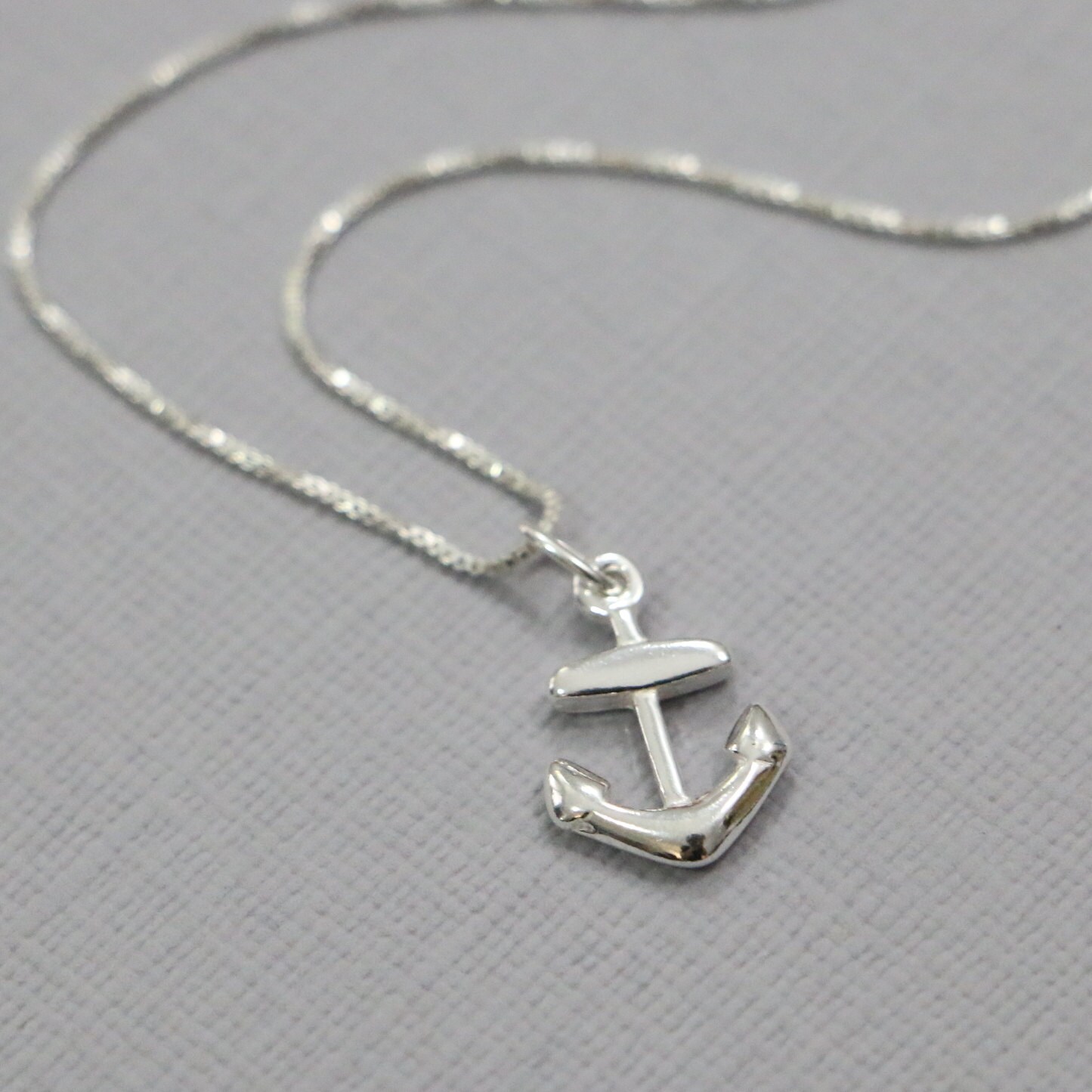 Sterling Silver Anchor Necklace Sterling Silver Necklace Etsy