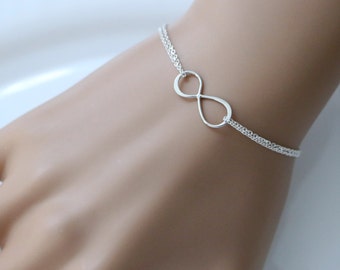 Infinity Bracelet, Sterling Silver Infinity Bracelet, Bridesmaid Bracelet Bridesmaid Gift, Gift for Bridesmaid, Best Friend Gift, Wife Gift