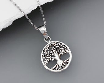 Sterling Silver Tree of Life Pendant with Oxidized Finish, Grandmother Gift, Mother's Day Gift Necklace, Gift for Mom, Mother's Birthday