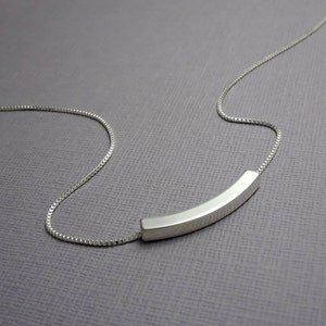Sterling Silver Tube Bar Necklace, Sterling Silver Tube Necklace, Bridesmaid Necklace Bridesmaid Gift Layering Necklace, Minimalist Necklace