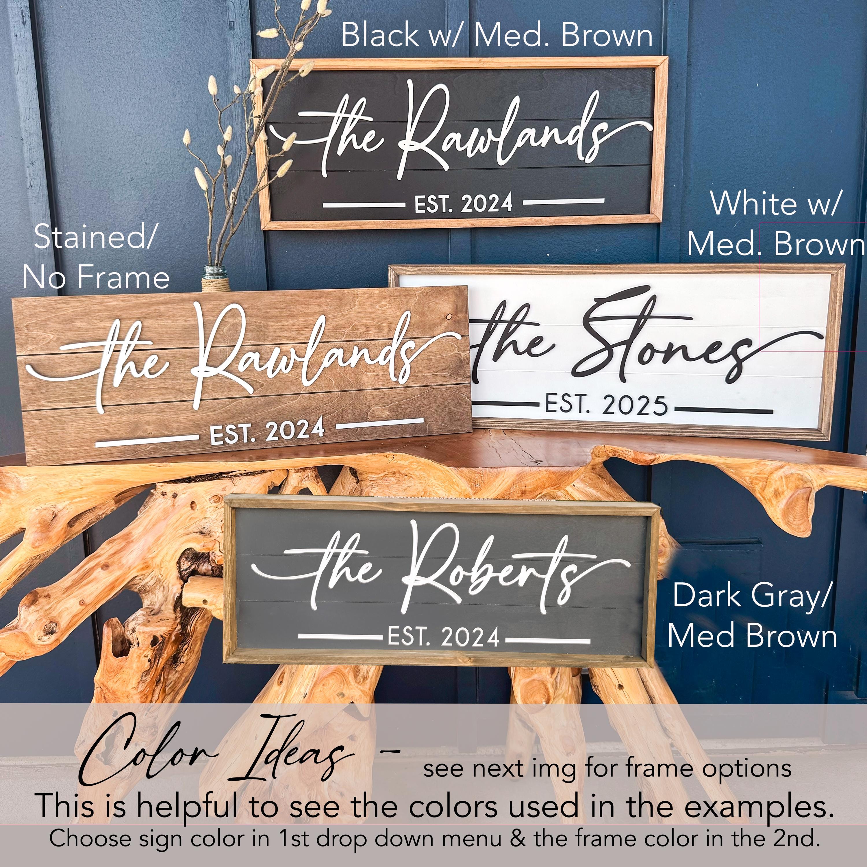 Family Name Sign | Personalized Wooden Sign | Family Name & Established ...