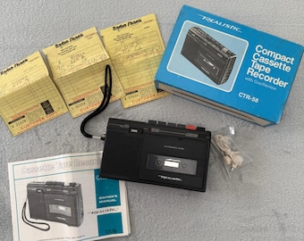 Vintage Realistic CTR-58 Compact Cassette Tape Recorder Tested Working Box