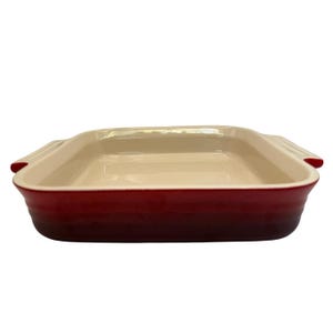 Le Creuset Stoneware Rectangular Baking Dish Red 8x8 Casserole Pan 1201 France