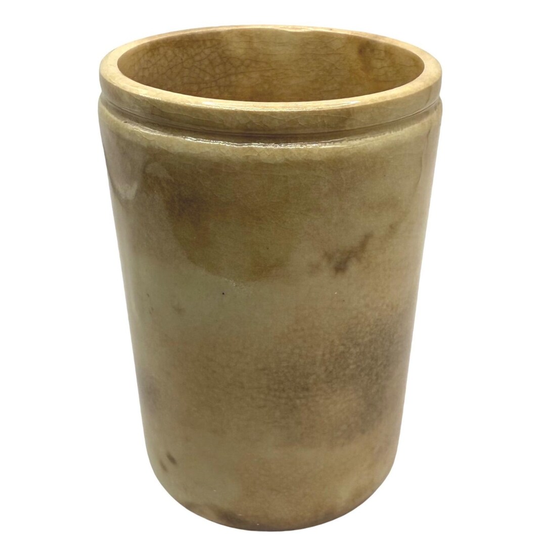 Pot In English Antique English Stoneware Pot Made in England Brown Glazed Crock Jar ...