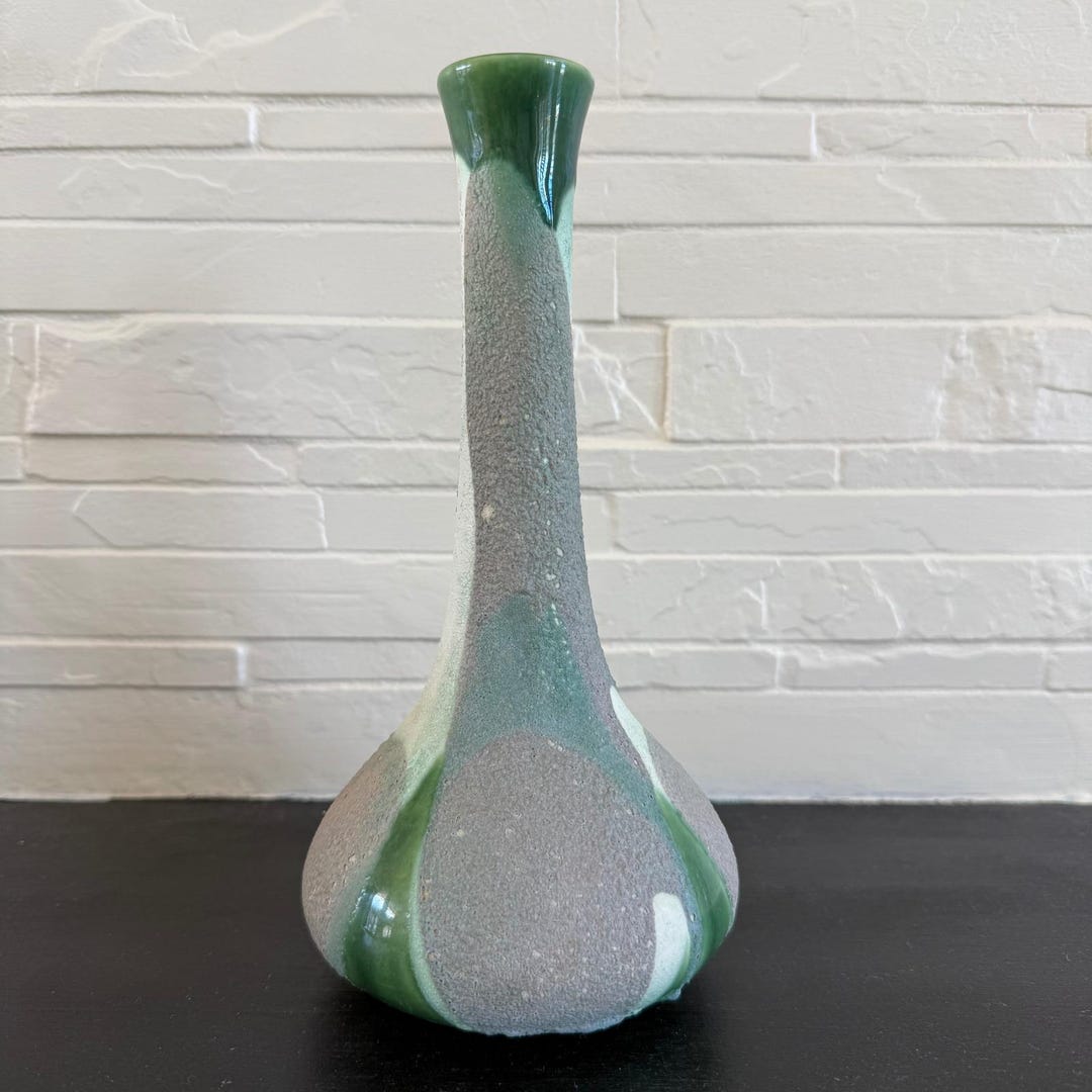 Vintage Haeger Pottery Green Drip Glaze Bud Vase USA Signed Mid Century ...