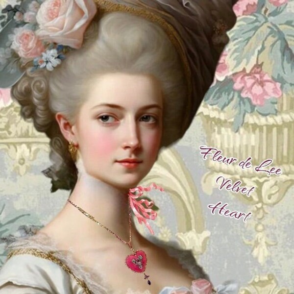 Pink Velvet Marie Antoinette Style Pendant Necklace