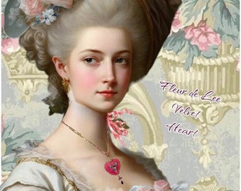 Pink Velvet Marie Antoinette Style Pendant Necklace