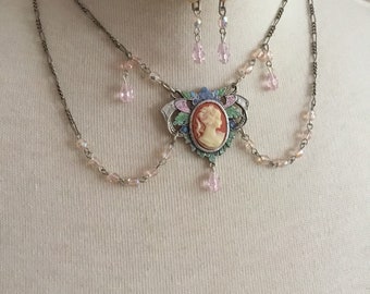 Jane Austen Georgian era Cameo Necklace set