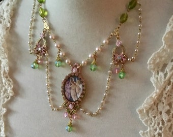 Three Graces Pearl and Crystal Necklace