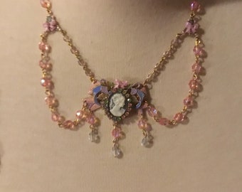 Pastel Crystal Marie Antoinette Style Necklace