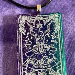 The Devil  |  Tarot Card Resin Pendant Necklace