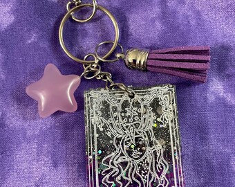 The Empress Gray/Purple  |  Tarot Card Resin Keychain Purse Charms