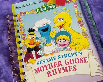 Vintage Sesame Street Altered Book Journal Notebook