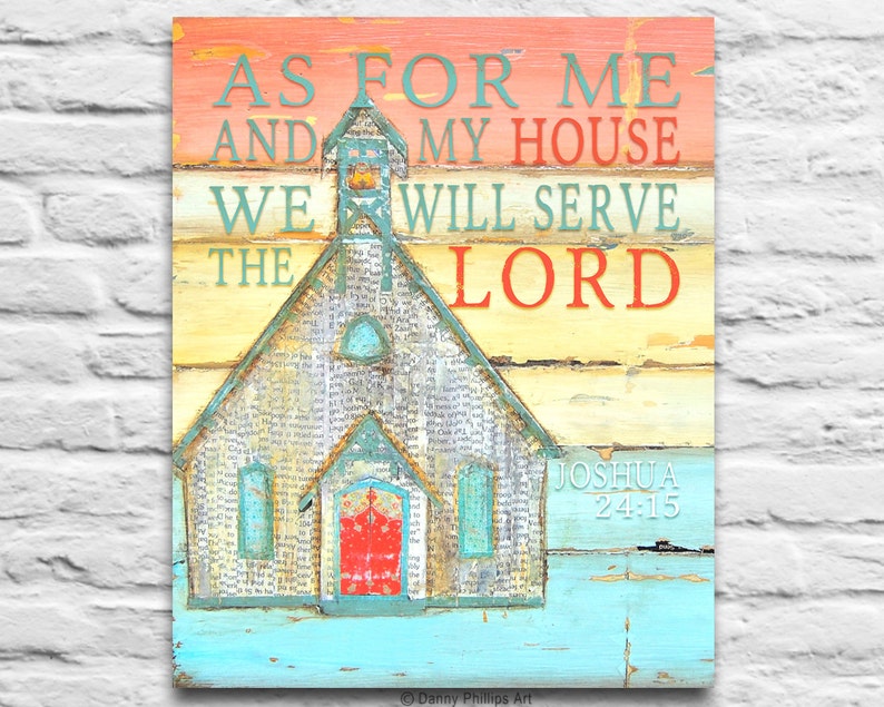 CUSTOMIZED PRINT or CANVAS as for Me and My House Joshua 2415 Etsy