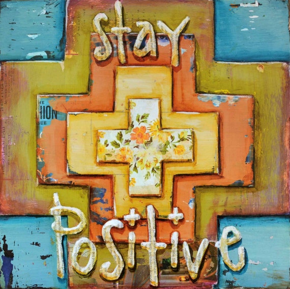 ART PRINT Positivity cross Christian inspirational the secret get well gift, new job, encouragement, health, joy, blessing, All Sizes