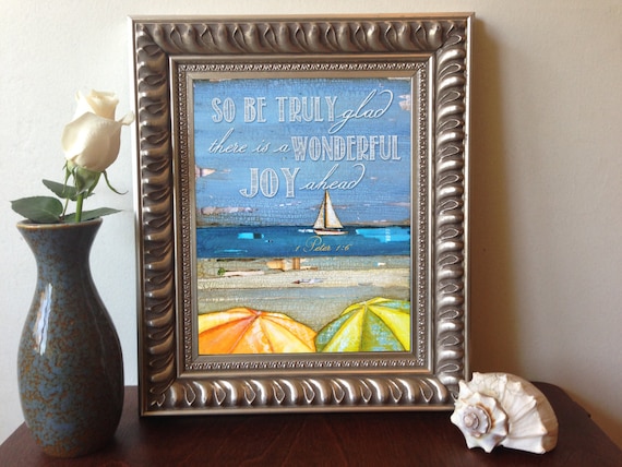 ART PRINT, 1 Peter 1:6 ,Get Well Soon print, Christian print, beach art, Christian art, Scripture, wall decor, sailboat, All Sizes