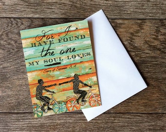 GREETING CARD Song of Solomon 3:4 bicycle biking bike valentine's day anniversary wedding engagement gift love couple valentine paper goods