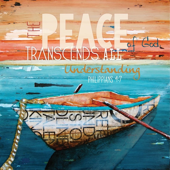 Peace of God, row boat, tranquility- All Sizes- Fine Art Word Print