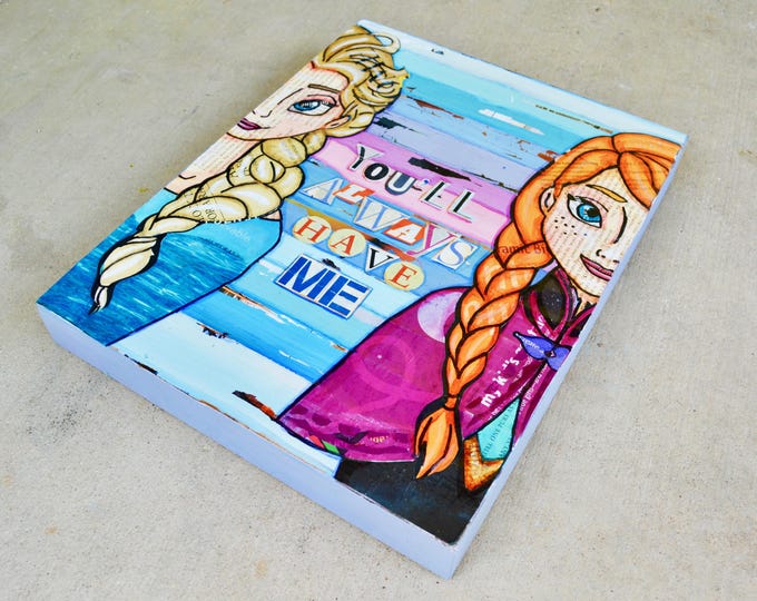 Freeze Frame - Mixed Media Collage 11"x14" by 1.5" Deep on Raised Wooden Canvas