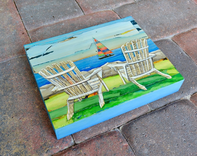 Multi-Slacking - Mixed Media Collage 8"x10" by 1.5" Deep on Raised Wooden Canvas