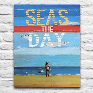INSTANT PRINTABLE, Seas the Day, Carpe Diem, Seize the Day, Dead Poets Society, Couple, wedding gift , Beach decor, 8x10 11x14 Jpeg