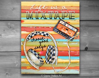 INSTANT DOWNLOAD, Life is a Mixtape - Walkmen, Digital Download, Printable, 8x10 and 11x14