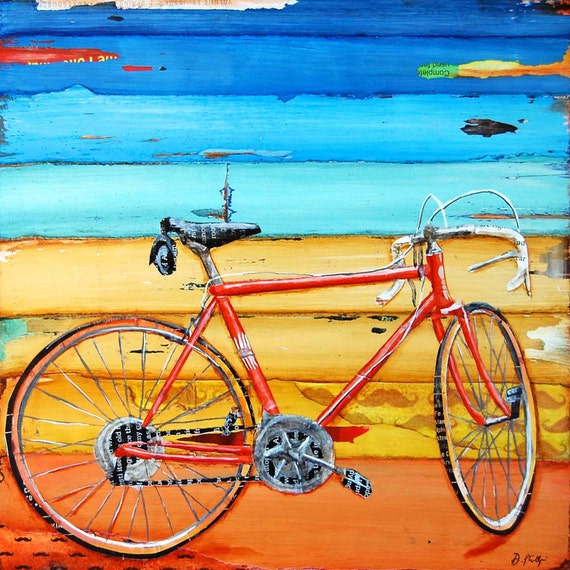 ART PRINT or CANVAS Biking bicycle bike vintage adventure | Etsy
