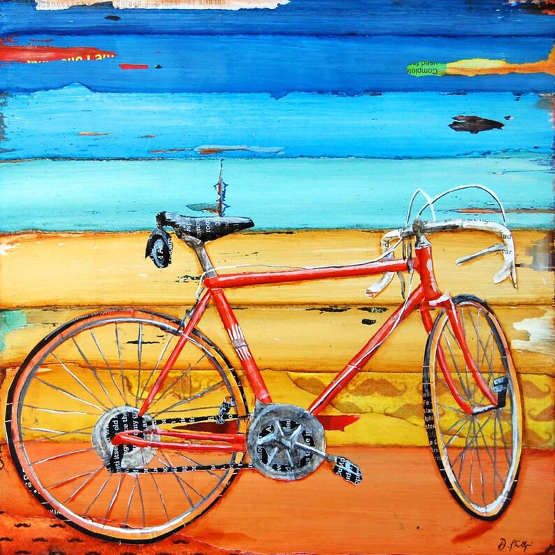 ART PRINT or CANVAS Biking bicycle bike vintage adventure Etsy