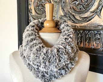 Cozy Hyyge Cowl, Faux Fur Cowl, Neck Warmer