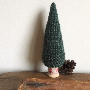 Knit Hygge Tree, Woodland Small Ornament, Stocking Stuffer, Nordic, Cottagecore, Swedish Lagom, Mantle Display, Christmas Tree