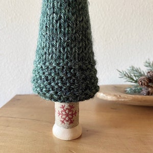 Knit Hygge Christmas Tree, Woodland Small Ornament, Stocking Stuffer, Nordic, Cottagecore, Swedish Lagom, Mantle Display image 8