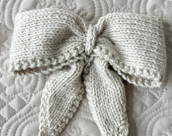 Elegant Hair Bow, Fashion Bow, Bow Accessory for Hair, Dress or Jacket, Knit Bow, Coquette Bow